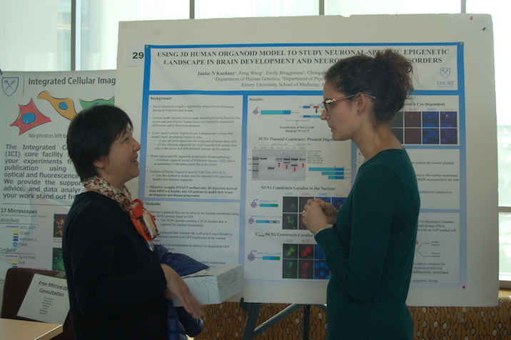 Student presenting poster